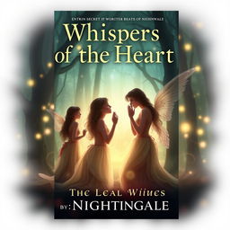 Create an image titled 'Whispers of the Heart: The Legal Wives by: Nightingale' featuring a serene and mystical scene