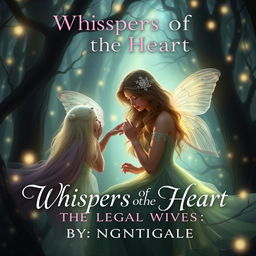 Create an image titled 'Whispers of the Heart: The Legal Wives by: Nightingale' featuring a serene and mystical scene