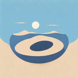 Logo featuring sand dunes with rippling water reflecting the sky