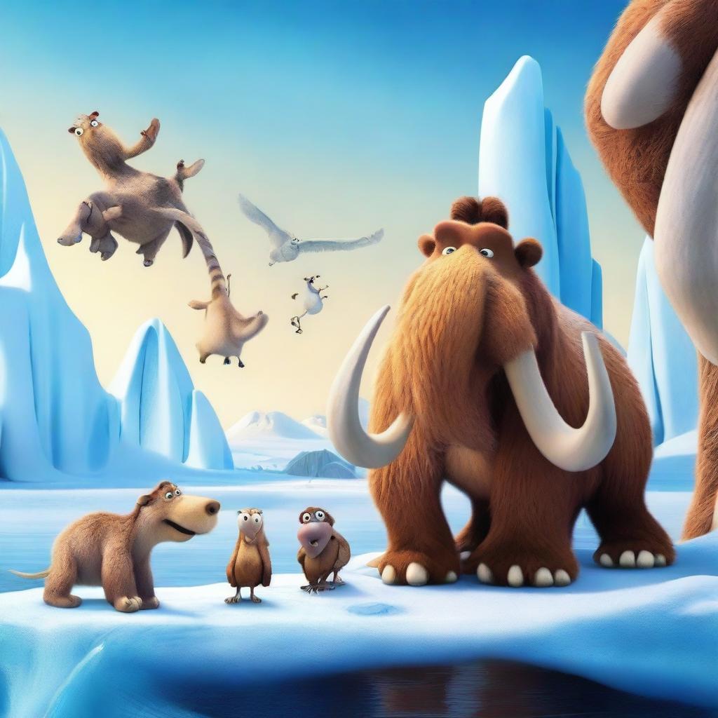 A poster for the fictional movie 'Ice Age 7: Huba on Ice' by Blue Sky Studios and 20th Century Fox, set to release on June 9, 3012