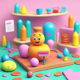 Create an image for 'Penny Object Show (Rated G) (2024)' featuring a cheerful and colorful scene with animated objects like a penny, eraser, and pencil interacting in a friendly and playful environment