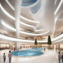 A detailed architectural rendering of SM City Magga, showcasing the design from the 1st floor to the 4th floor