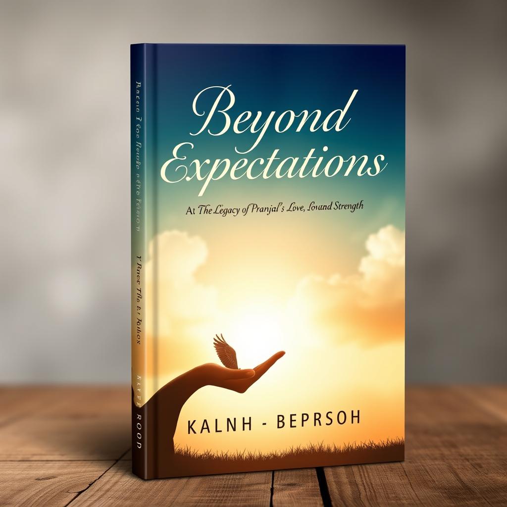 Create a captivating book cover for a book titled 'Beyond Expectations: The Legacy of Pranjal’s Love and Strength'