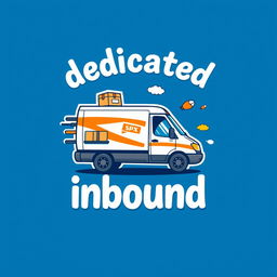 A t-shirt design featuring the words 'dedicated inbound' with a caricature theme of SPX Express