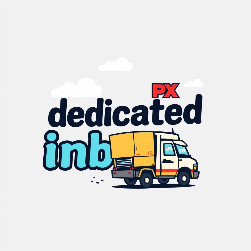 A t-shirt design featuring the words 'dedicated inbound' with a caricature theme of SPX Express