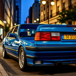 A BMW E31 painted in a rich and vibrant china blue color