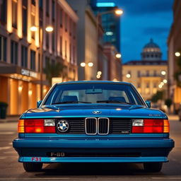 A BMW E31 painted in a rich and vibrant china blue color