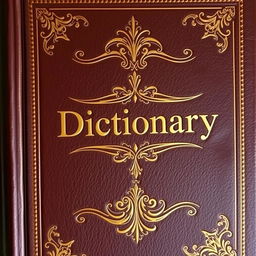 A detailed cover of a dictionary, featuring elegant typography and classic design elements