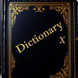 A detailed cover of a dictionary, featuring elegant typography and classic design elements