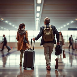 A man carrying a suitcase and a bag is leaving a woman behind with the intention of pursuing education