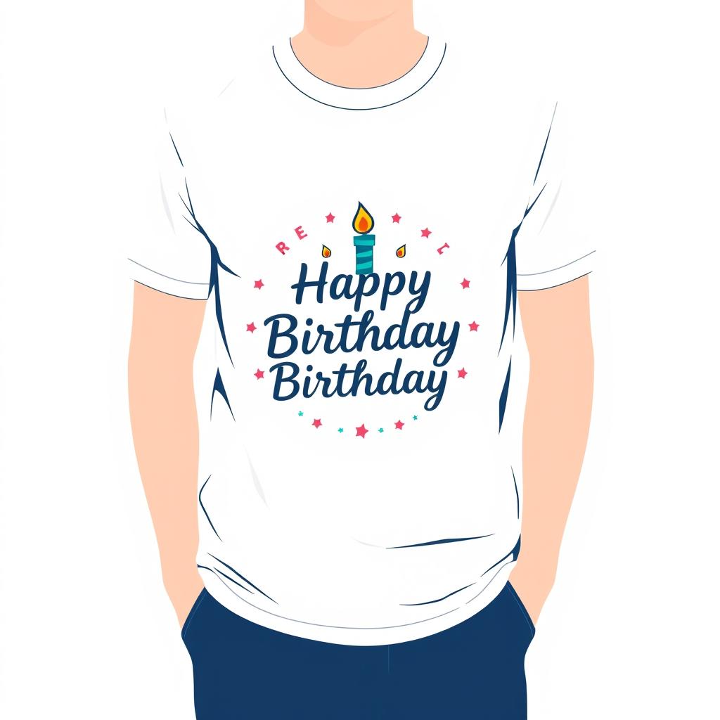 Create a cool yet simple birthday t-shirt design featuring the provided logo