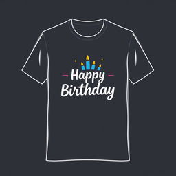 Create a cool yet simple birthday t-shirt design featuring the provided logo