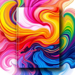 Create an abstract book cover featuring vibrant and swirling colors