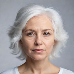 Photo of events of a woman 25 years, average build, with white hair. 