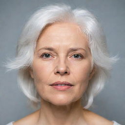 Photo of events of a woman 25 years, average build, with white hair. 