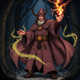 A detailed illustration of a Dungeons & Dragons sorcerer character
