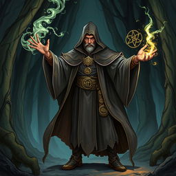 A detailed illustration of a Dungeons & Dragons sorcerer character