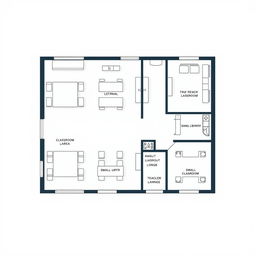 A detailed floorplan for a 400 square meter English language school