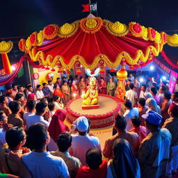 A vibrant and detailed image depicting a roundshow event for 'Sanak Guru Penggerak' in Tanah Laut