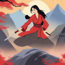 Create an image inspired by the movie 'Mulan III' (2008)