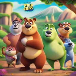 A promotional poster for the upcoming DreamWorks and Universal animated movie 'The Wild Chips,' set to release on August 24, 2024