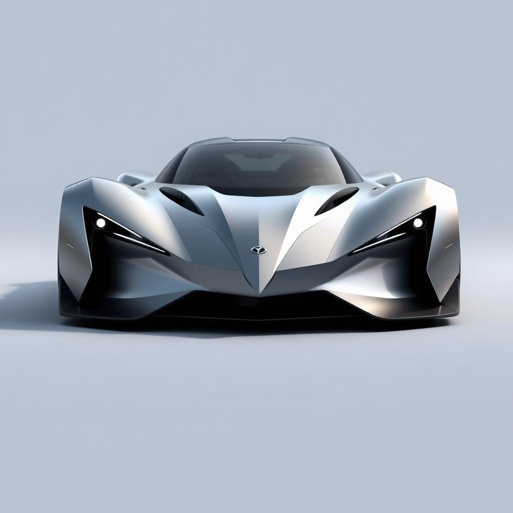 A sleek and futuristic sports car inspired by the design of a falcon