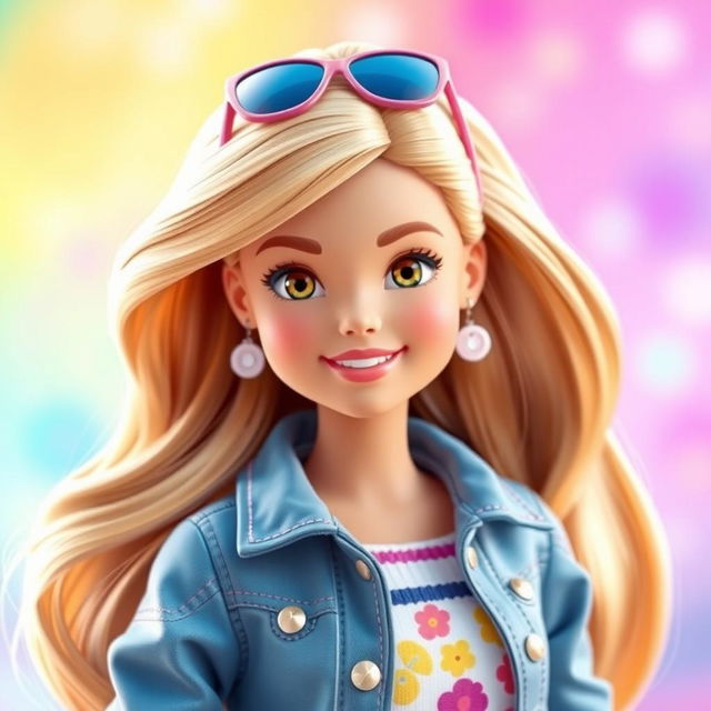 Create an image of a young girl resembling Barbie