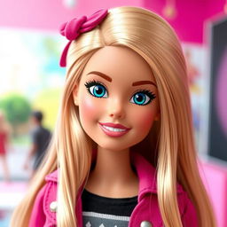 Create an image of a young girl resembling Barbie