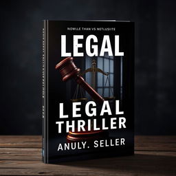 A captivating book cover for a legal thriller novel