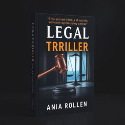 A captivating book cover for a legal thriller novel