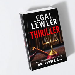 A captivating book cover for a legal thriller novel