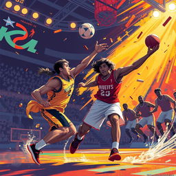 Create an image depicting an irresistible move in a game or sport