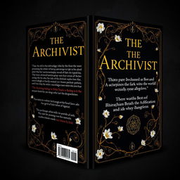 Design a mysterious novel book cover with the title 'The Archivist'