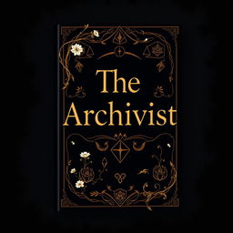 Design a mysterious novel book cover with the title 'The Archivist'