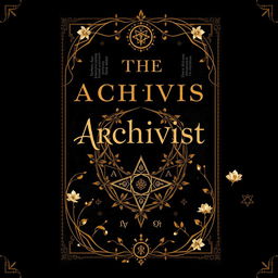 Design a mysterious novel book cover with the title 'The Archivist'