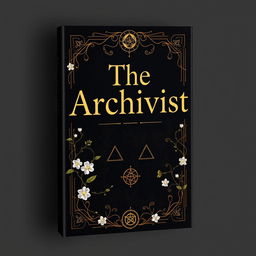 Design a mysterious novel book cover with the title 'The Archivist'