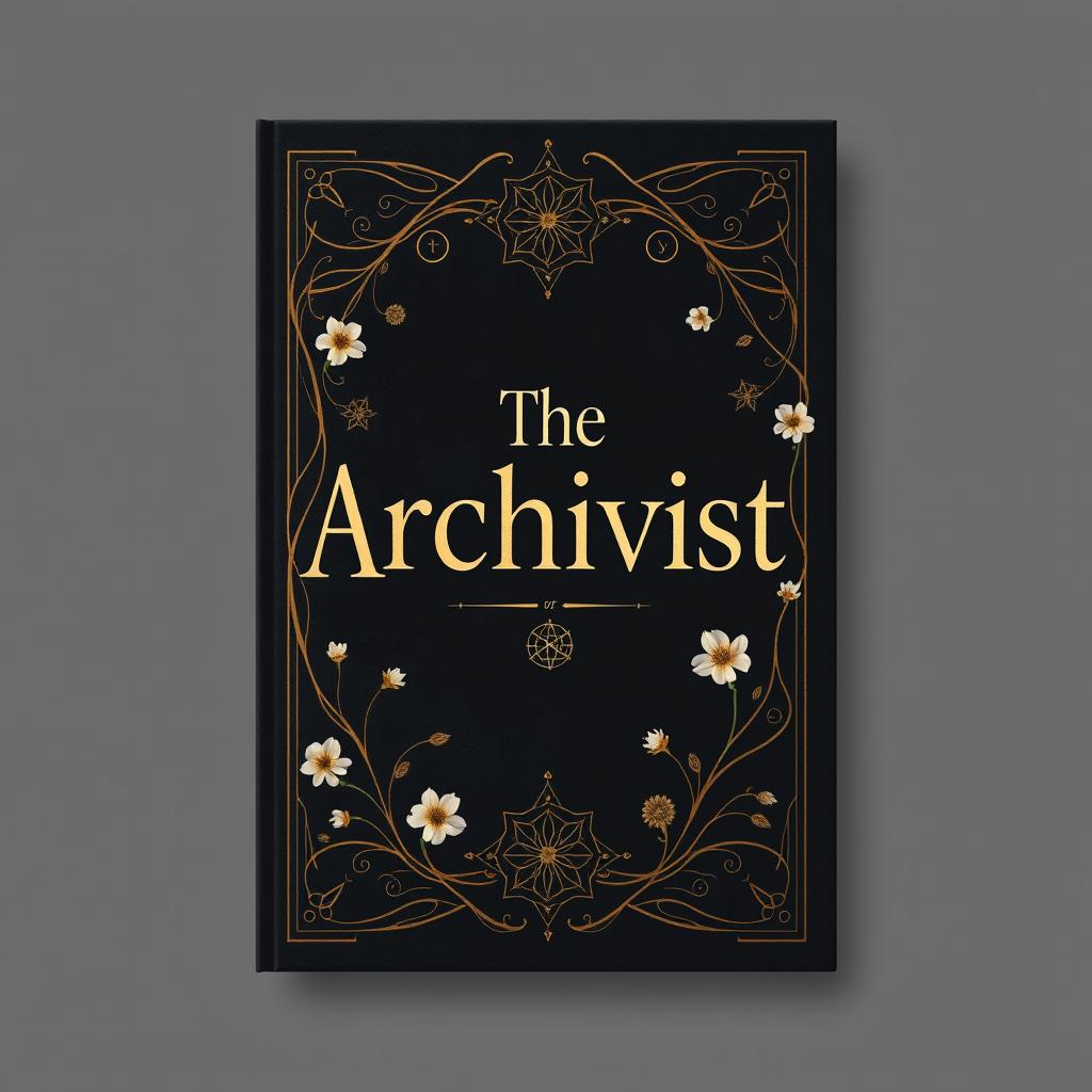 Create a mysterious novel book cover with the title 'The Archivist'