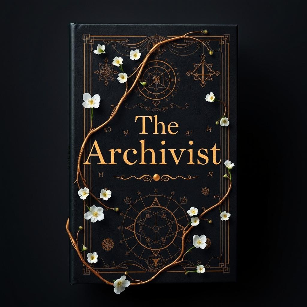 Create a mysterious novel book cover with the title 'The Archivist'