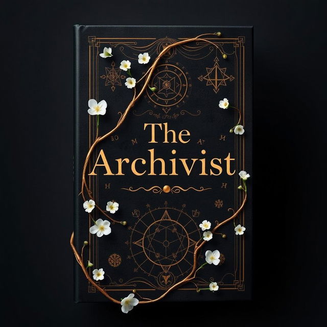 Create a mysterious novel book cover with the title 'The Archivist'