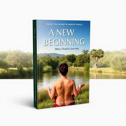 Create a book cover for the book titled 'A New Beginning: Max's Nudist Journey In Harmony Springs'