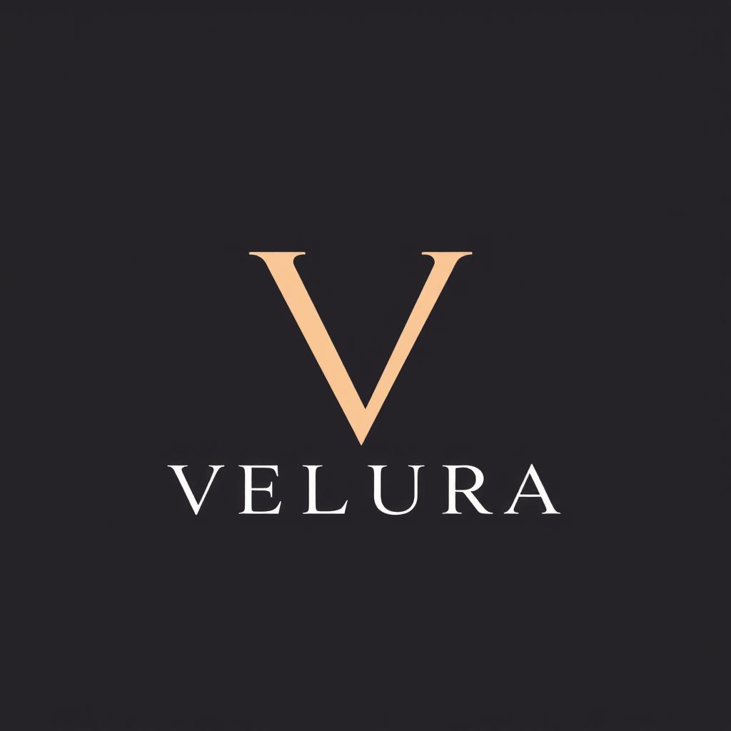 Design a sophisticated and elegant logo for a female clothing brand named VELURA, which specializes in luxury lingerie and coats