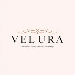 Design a sophisticated and elegant logo for a female clothing brand named VELURA, which specializes in luxury lingerie and coats