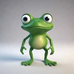 A 3D, cartoon-style, simple but expressive frog.