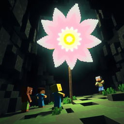 Create an image featuring the 'Flor del Vacío' in the Minecraft universe