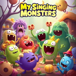 Create an image featuring characters from the game My Singing Monsters