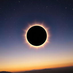 A breathtaking image of a solar eclipse, with the moon perfectly aligned to obscure the sun, creating a stunning halo effect