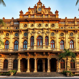 Create a detailed image of the Lansdowne building located in Mysuru, showcasing its architectural features and historical significance