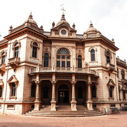 Create a detailed image of the Lansdowne building located in Mysuru, showcasing its architectural features and historical significance