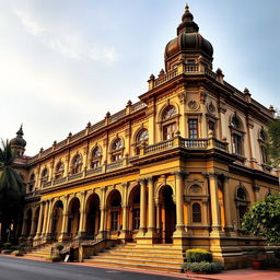 Create a detailed image of the Lansdowne building located in Mysuru, showcasing its architectural features and historical significance