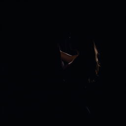 A couple making love in a darkened room, their forms barely visible in the dim light